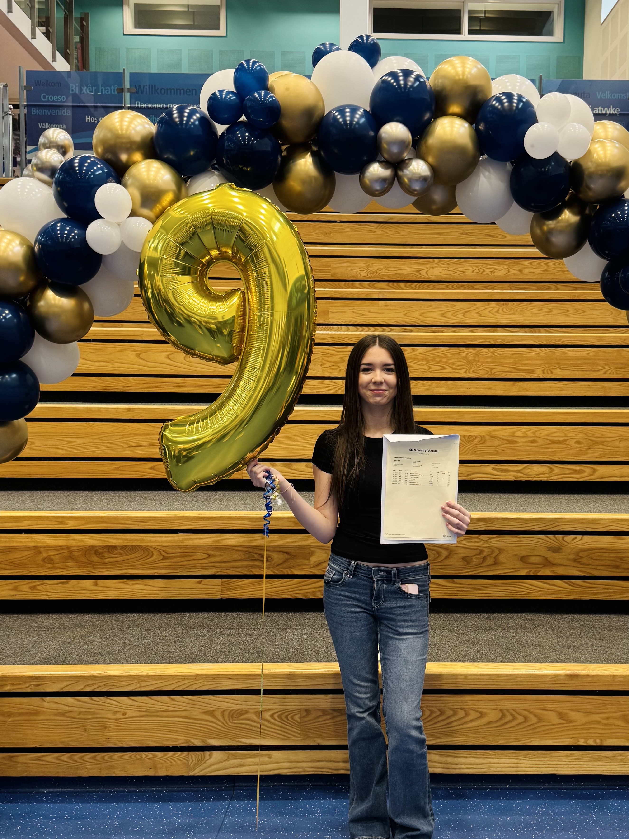 Student celebrating GCSE success